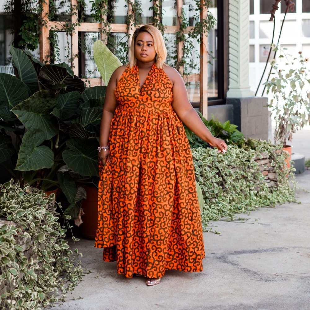 NWT** AFRICAN PRINT MAXI INFINITY DRESS— ONE SIZE (XL-XXXL)